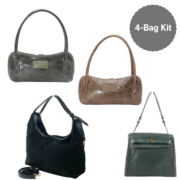 4-Bag Bundle Genuine Leather Bag 2509 for wholesale by Sook Stainable