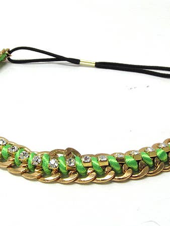 (U995) KRISTALL PÅ FLÄTAT FÄRGGLATT PANNBAND för wholesale av Jewelry Max