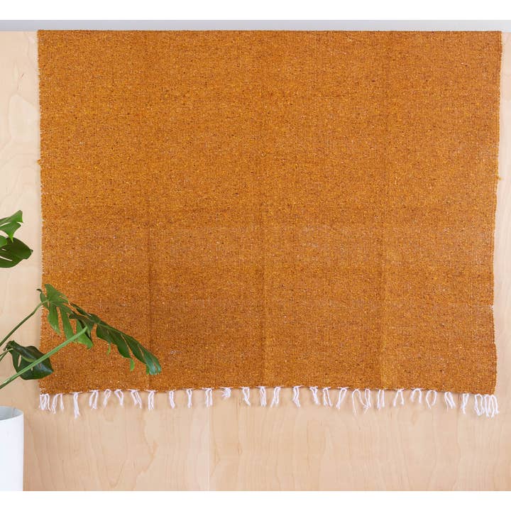 SIDREY - Wholesale Throw Blanket - Solid Woven Color Mexican Blankets - Mustard Yellow