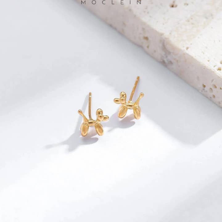 Moclein - Wholesale Stud/Post Earrings - Balloon Dog Minimalistic Stud Earrings7