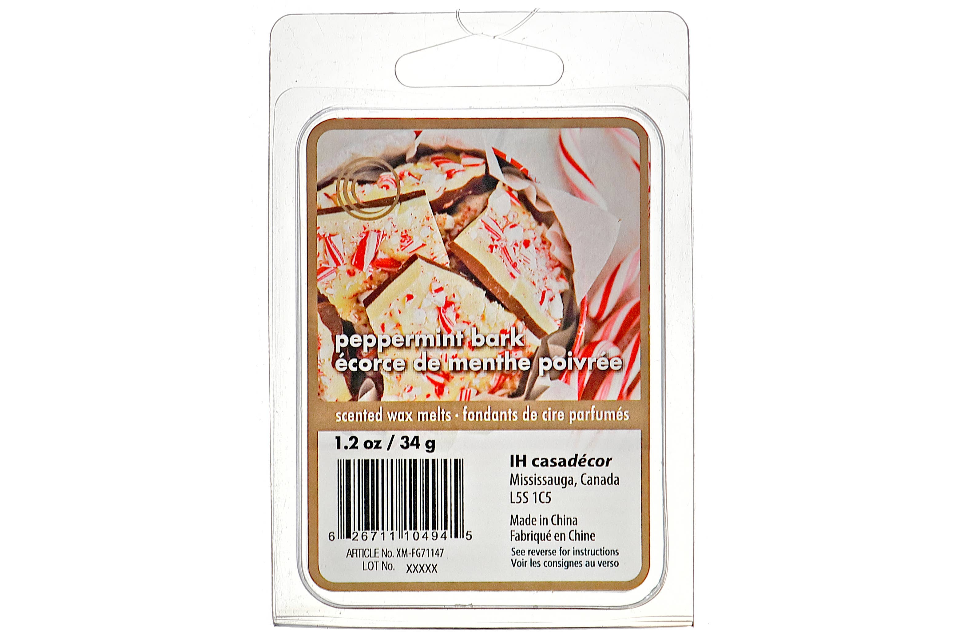 IH Casa Decor - Wholesale Wax Melt - 6PK SCENTED WAX MELTS (PEPPERMINT BARK)1