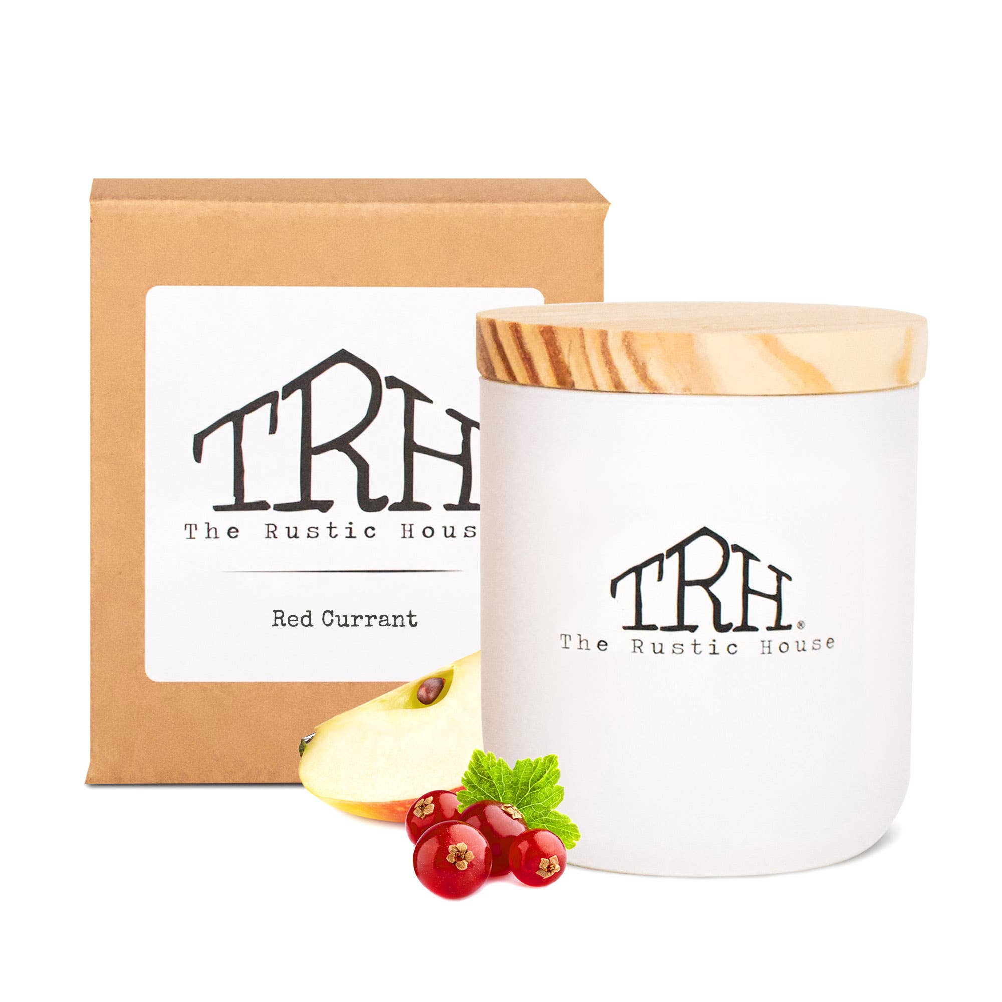 The Rustic House - Wholesale Jar/Filled Candle - Red Currant  | White Soy Candle + Gift Box | 8oz.1
