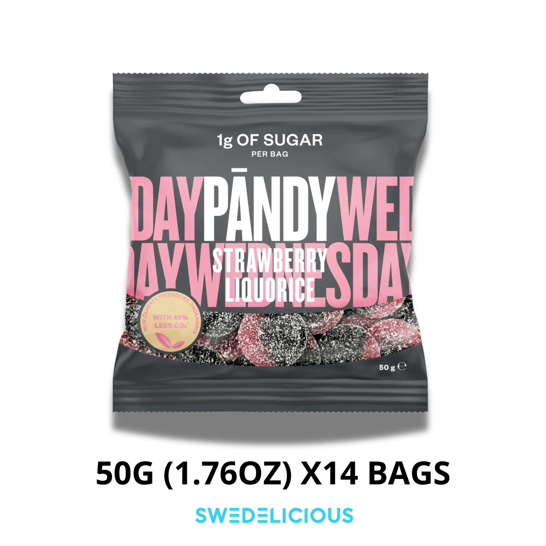 Swedelicious - Swedish Candy - Wholesale Gummy - PANDY - Strawberry/Liquorice - Swedish Candy Bags0
