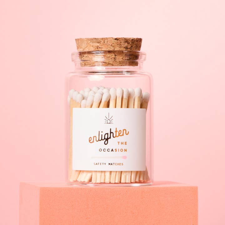 Enlighten the Occasion - Vente Allumettes - Flacon en liège Lux Mini Match avec allumettes blanches