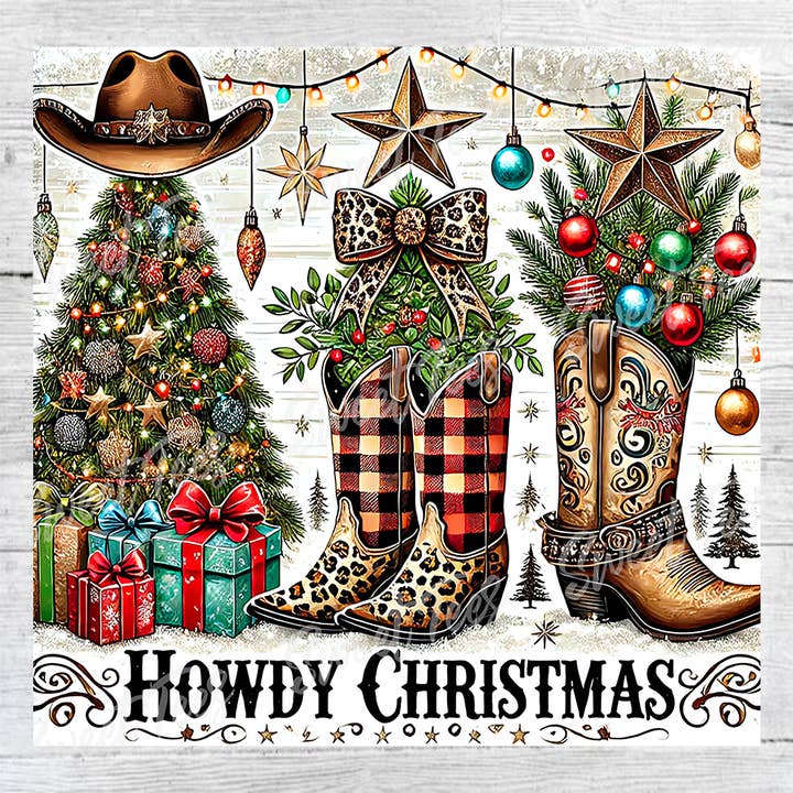 Transferência de Sublimação para Copo de Natal Country Western por atacado de Sweet Tees