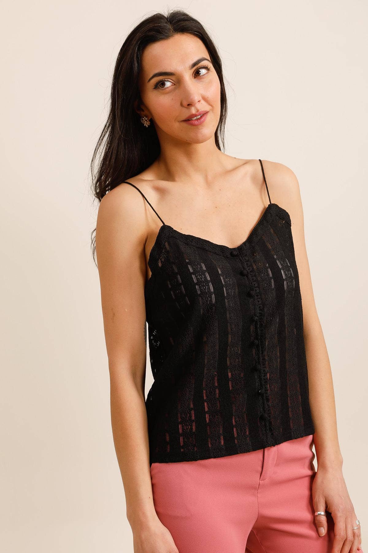 LOVIE & CO - Vente Chemisier – femme - Top caraco à dentelle - 4825T-LEAH0