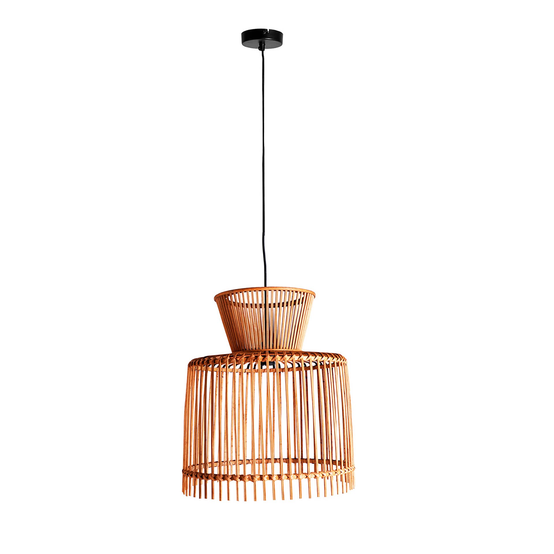 Kodu - Vente Lustre/Suspension - Lampe de plafond en bambou Arteaga, couleur naturelle0