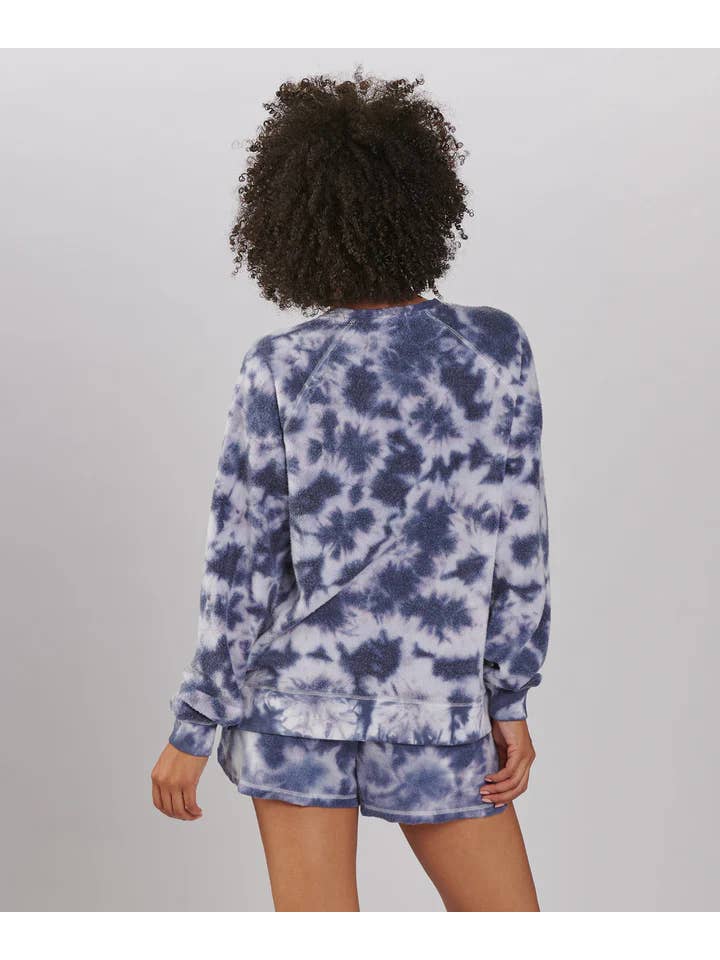 Navy Tie Dye Ladies Fleece Out Crew: Tie-Dye for wholesale on Faire1