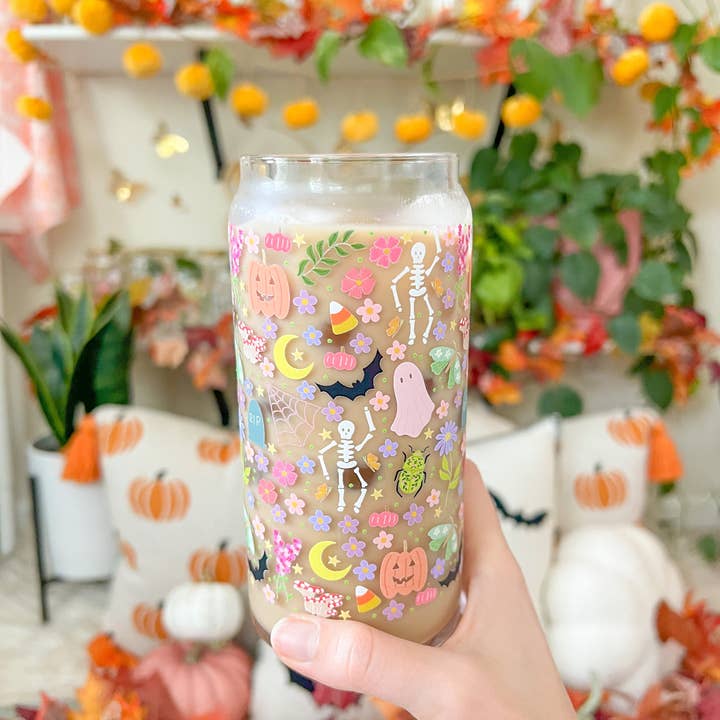 Hart and Flora Shop - Wholesale Drinking Glass/Cup - 20oz Colorful Halloween Glass1