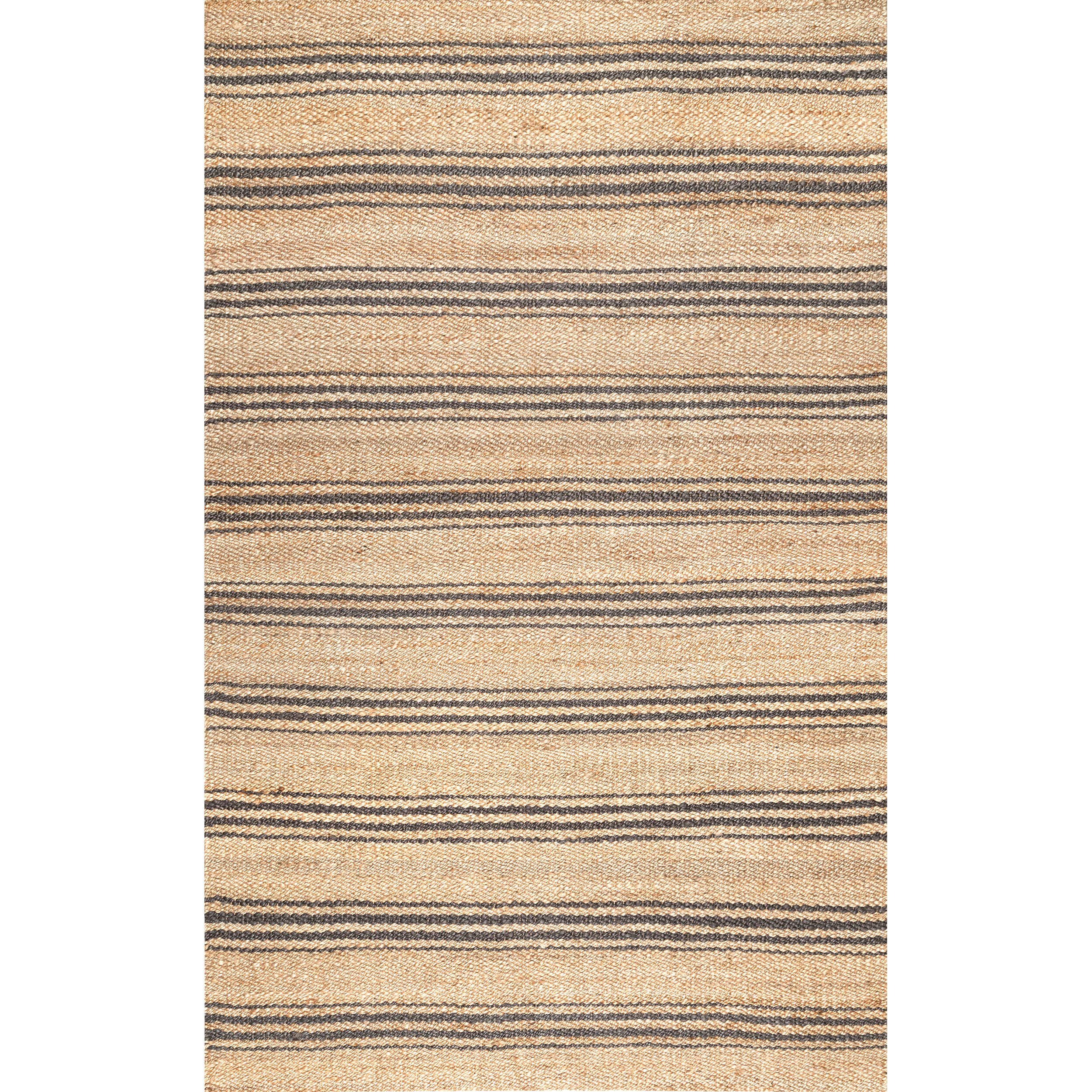 Natural Sycamore Striped Jute Area Rug for wholesale on Faire2
