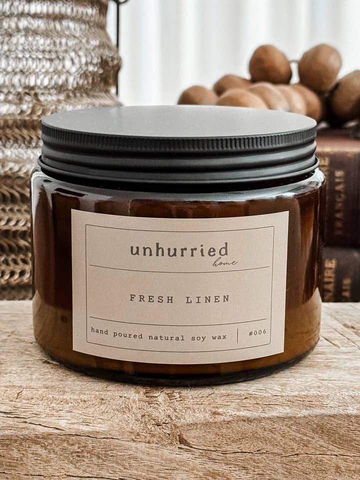 Fresh Linen - Unhurried Handmade Candle for wholesale by Unhurried Home
