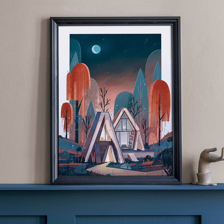 Herfstschuilplaats - Illustratieposter formaat 30x40cm voor wholesale door EOR GLAS STUDIO