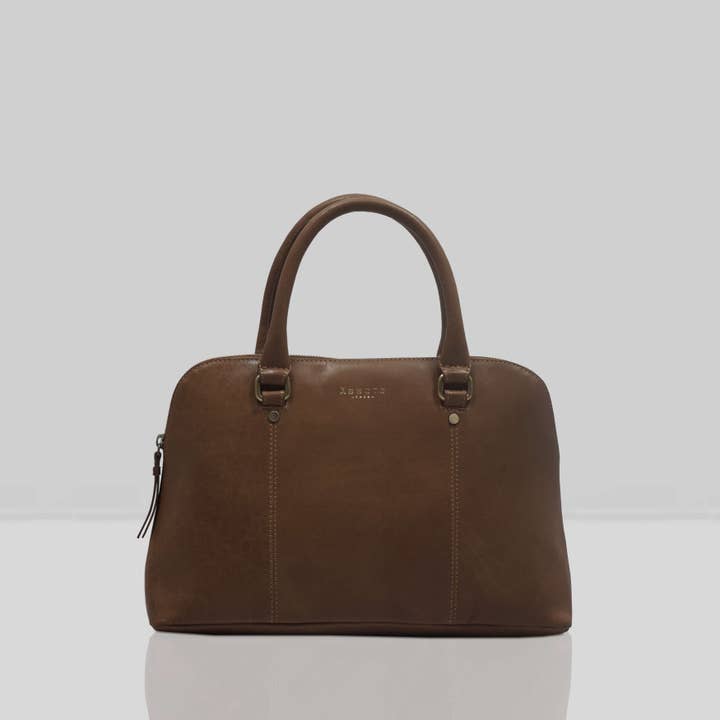 Assots London - Wholesale Top Handle Bag - Women's - 'SYDNEY' Tan Vintage Leather Grab Bag