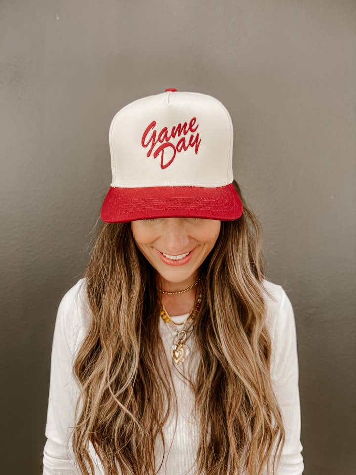 GAME DAY SCRIPT CANVAS CAP (PACK OF 12) for wholesale by Summer Tees