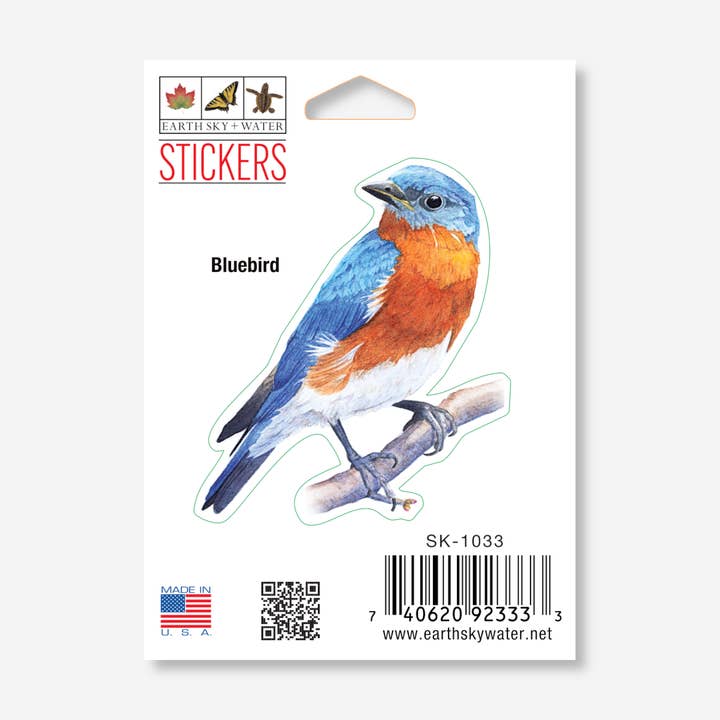 Autocollant Bluebird Nature, 2,5 pouces x 3,5 pouces pour la vente par Earth Sky + Water
