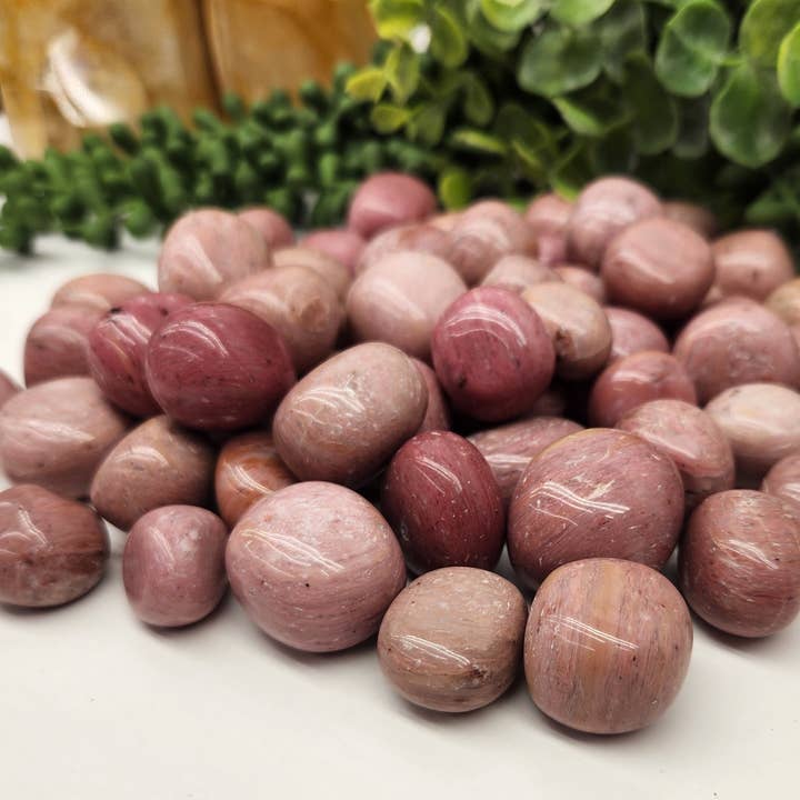 Pink Opal Tumbled Stone Australia (22-30MM) for wholesale by Meraki Gemstones