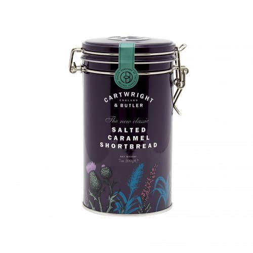 C&B Salted Caramel Shortbreads in Tin for wholesale by Cartwright & Butler