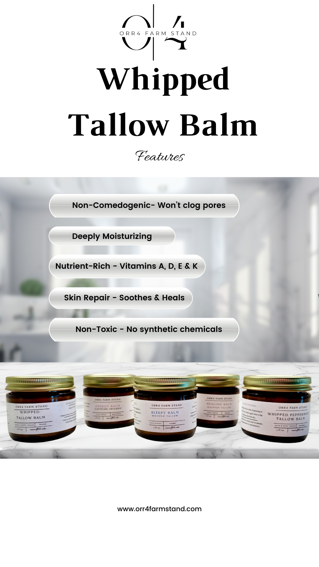 Orr4 Farm Stand – wholesale Body balm/butter – Whipped Tallow Balm – Nourishing Solutions for Every Skin Need12