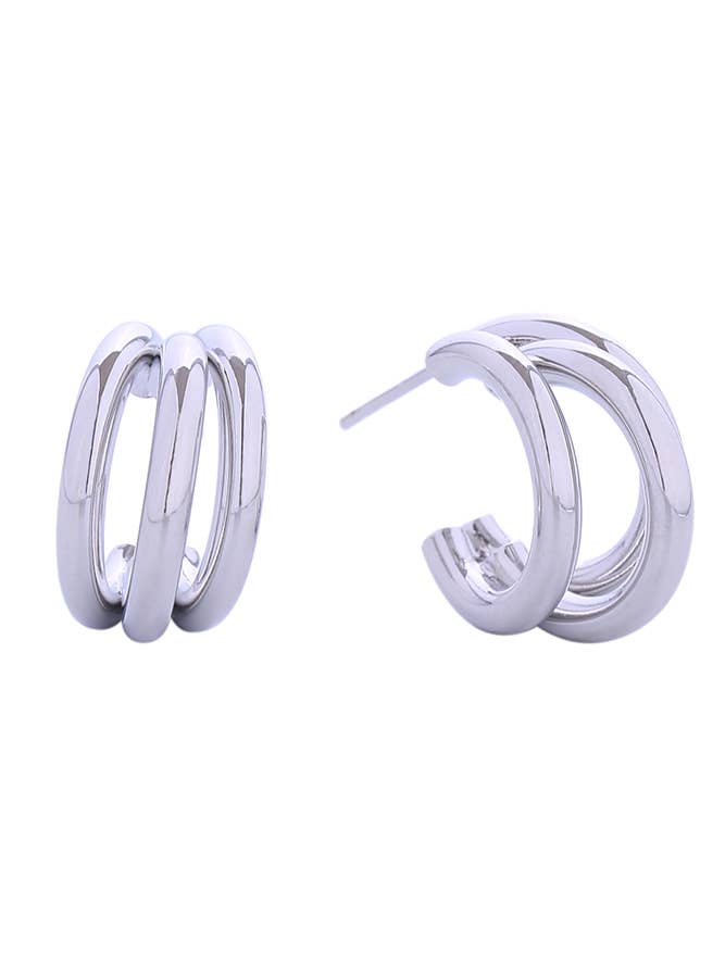 14K Triple Hoop Tango Post øreringe for engroshandel hos Hana