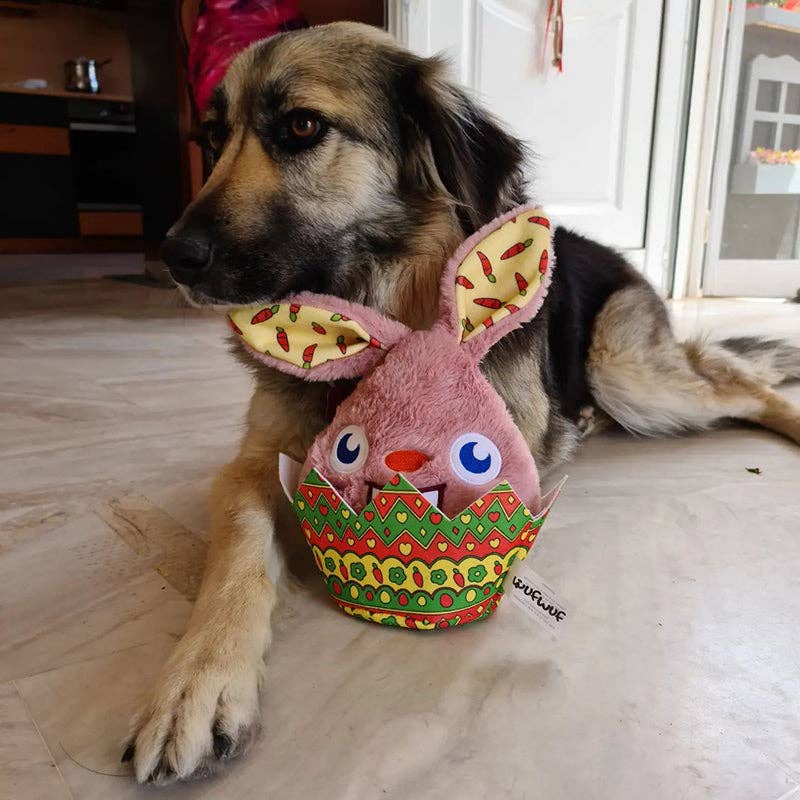 WufWuf – wholesale Pet plush toy – Dog – WufWuf Rabbit In The Egg Shell Interactive Plush Dog Toy8