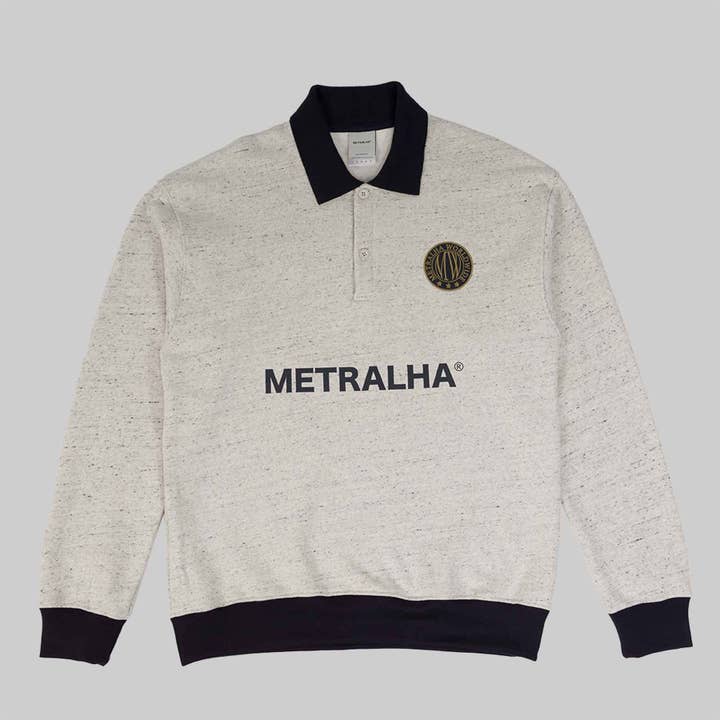 Metralha Court Polo Sweatshirt (infected grey/navy) for wholesale by Metralha Worldwide