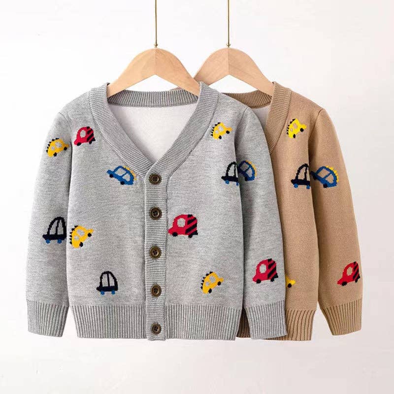 MyKids-USA® - Wholesale Cardigan - Kids - Kid Boys Car Pattern V-Collar Cardigan5