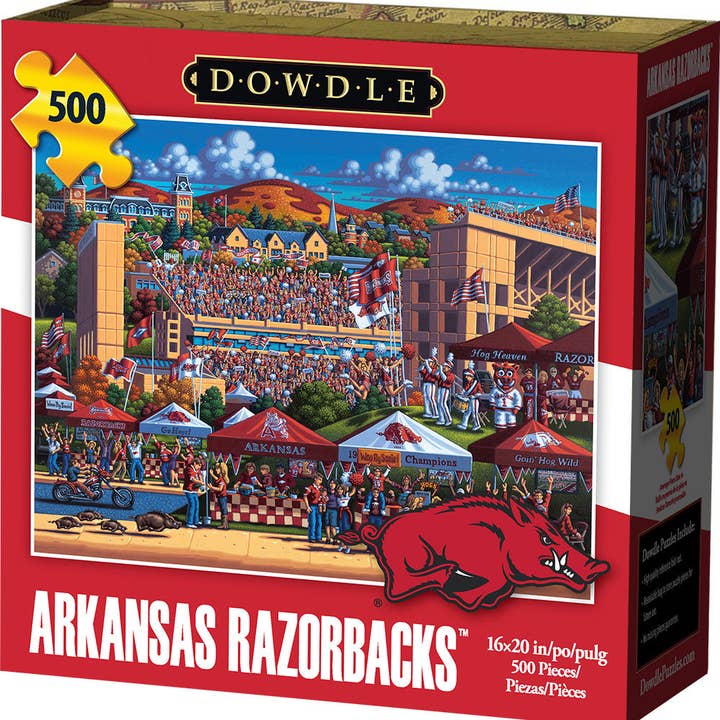 Arkansas Razorbacks - 500 Piece for wholesale by Boardwalk Puzzle Company