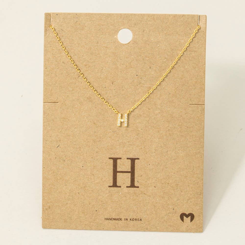 Fame Accessories - Vendita all'ingrosso Collana con ciondolo/pendaglio - Mini collana iniziale con strass17