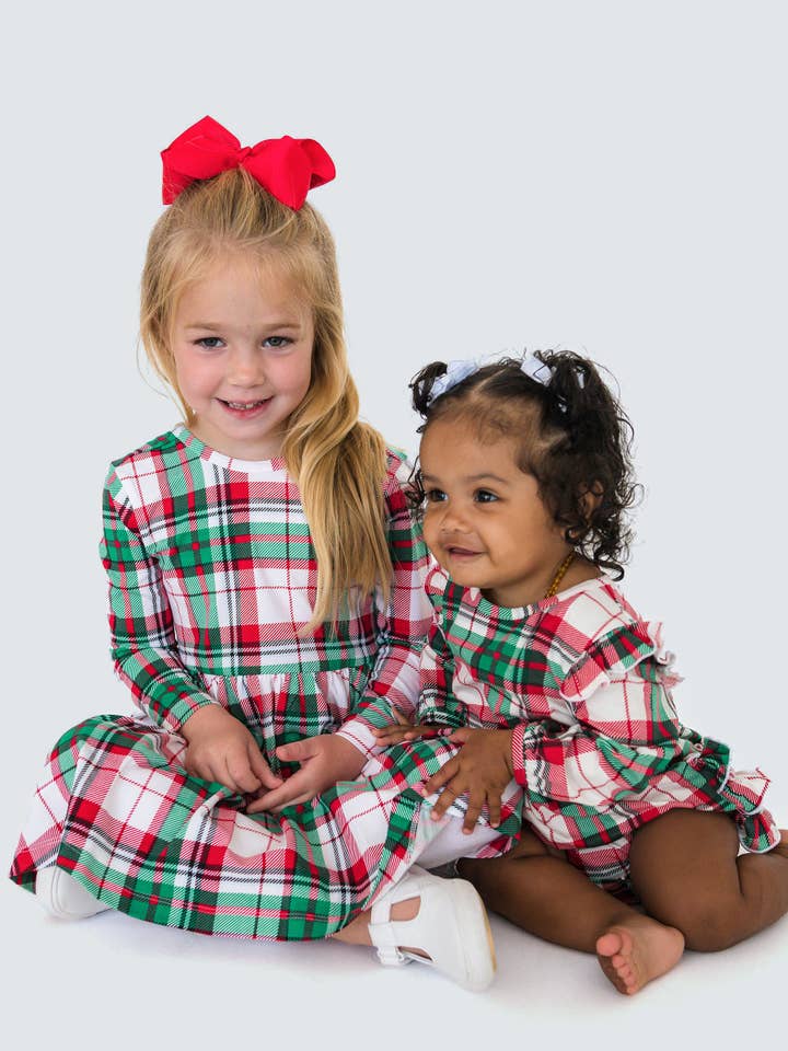 White Baby Girls Dashing Dreams Plaid Knit Long Sleeve Flutter Bubble Romper
for wholesale on Faire4
