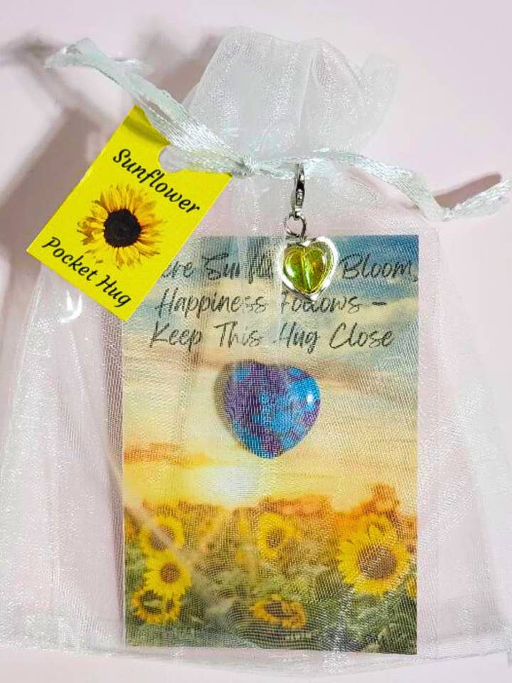 Premium Zonnebloem Zakknuffel met Stenen Hart voor wholesale door Paradise Island Gold and Silver