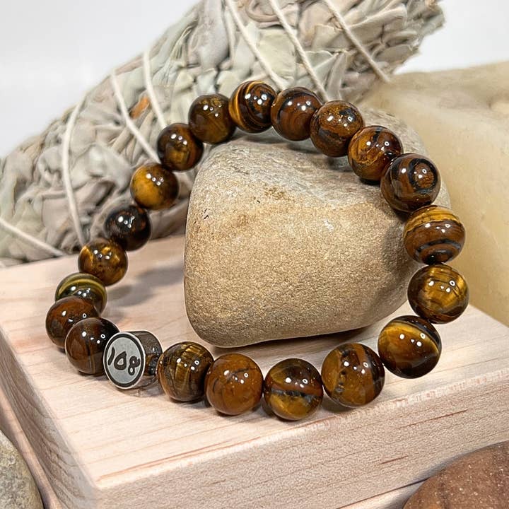 Pulseira Mala Olho de Tigre 10mm por atacado de One Zero Eight