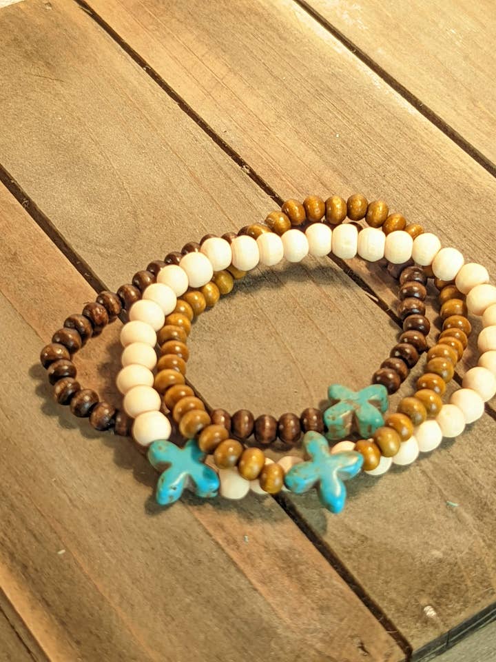 Turquoise Quartefoil Cross Diffuser etherische olie armband voor wholesale door KimiJean Creations