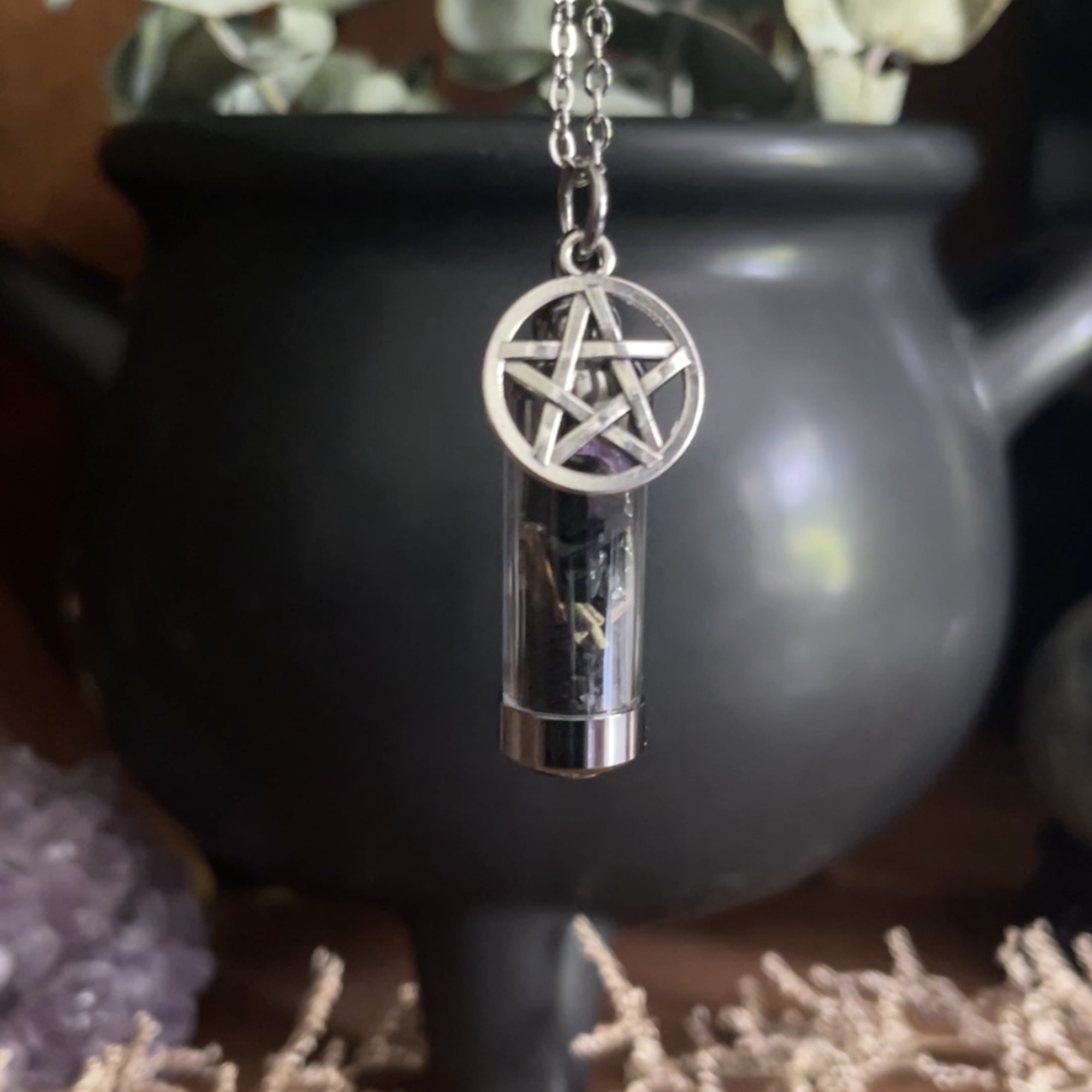 Moondust and Raven - Wholesale Pendant/Charm Necklace - Protection Spell Jar Amulet Necklace,Witchy Crystal Jewelry 2