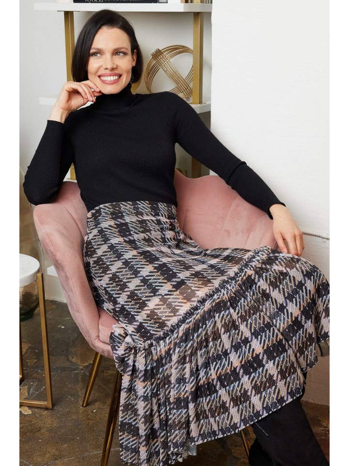 Eva Franco - Wholesale Skirt - Women's - Kym Flounced Midi Skirt5