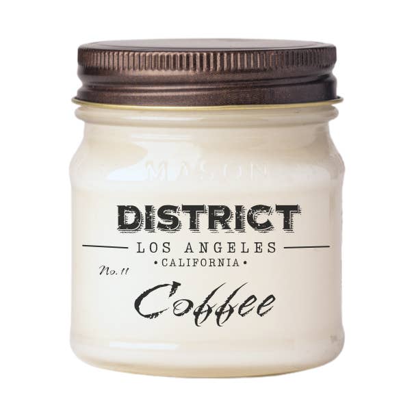 Café | Bougie Mason Jar de 8 oz pour la vente par District Los Angeles