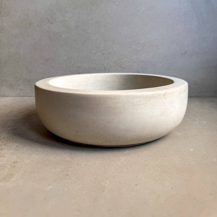 Minimal Loot Design - Wholesale Decorative Plate/Dish/Bowl - Minimalist Concrete Bowl, 9”, Heavy Modern Bowl, Catch All Dish, Large Cement Bowl, Contemporary Bowl, Centerpeice Decor, Decorative Bowl