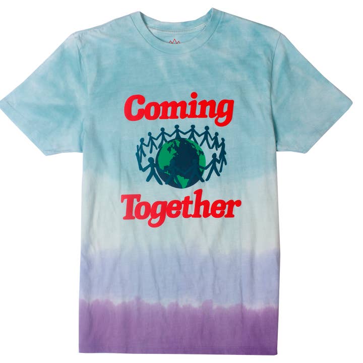 Blue Layered Tie Dye Coming Together puff ink tie-dye tee for wholesale on Faire8