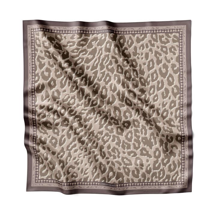 Slät Gepard - Midi Silkescarf Brun för wholesale av Lamberty Munich