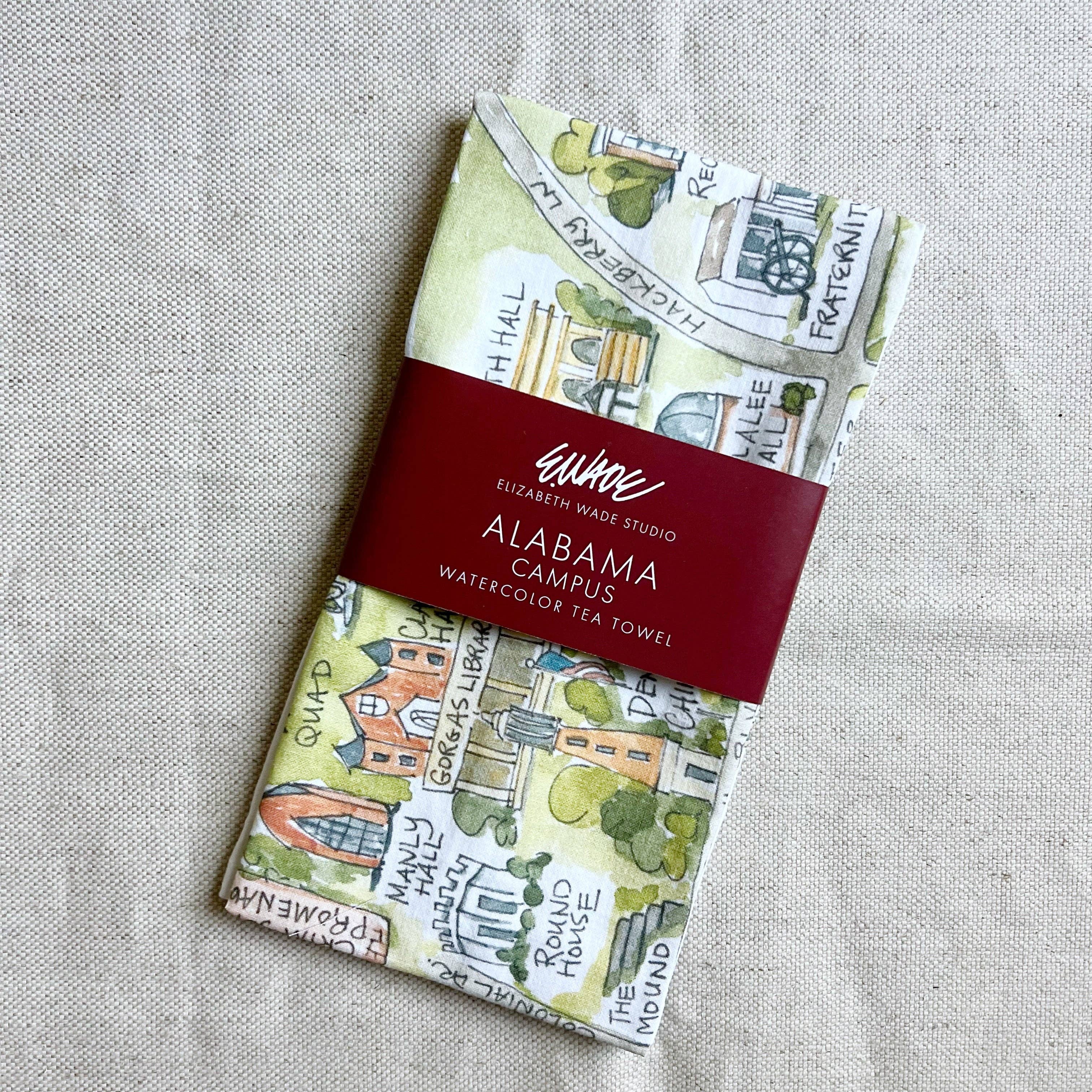 Elizabeth Wade Studio - Wholesale Tea Towel - Alabama Campus Tea Towel0