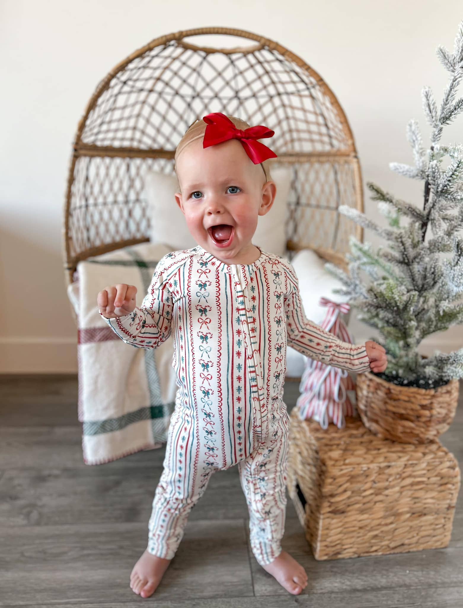 Little Joy Co. - Wholesale Sleepsuit - Baby - Candy Cane Lane Bamboo Christmas Pajamas - Zippy9