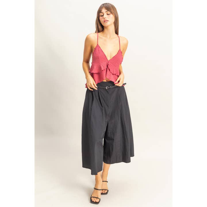 HYFVE - Wholesale Camisole - Women's - HF25A860-V-Neck Ruffled Cami Top