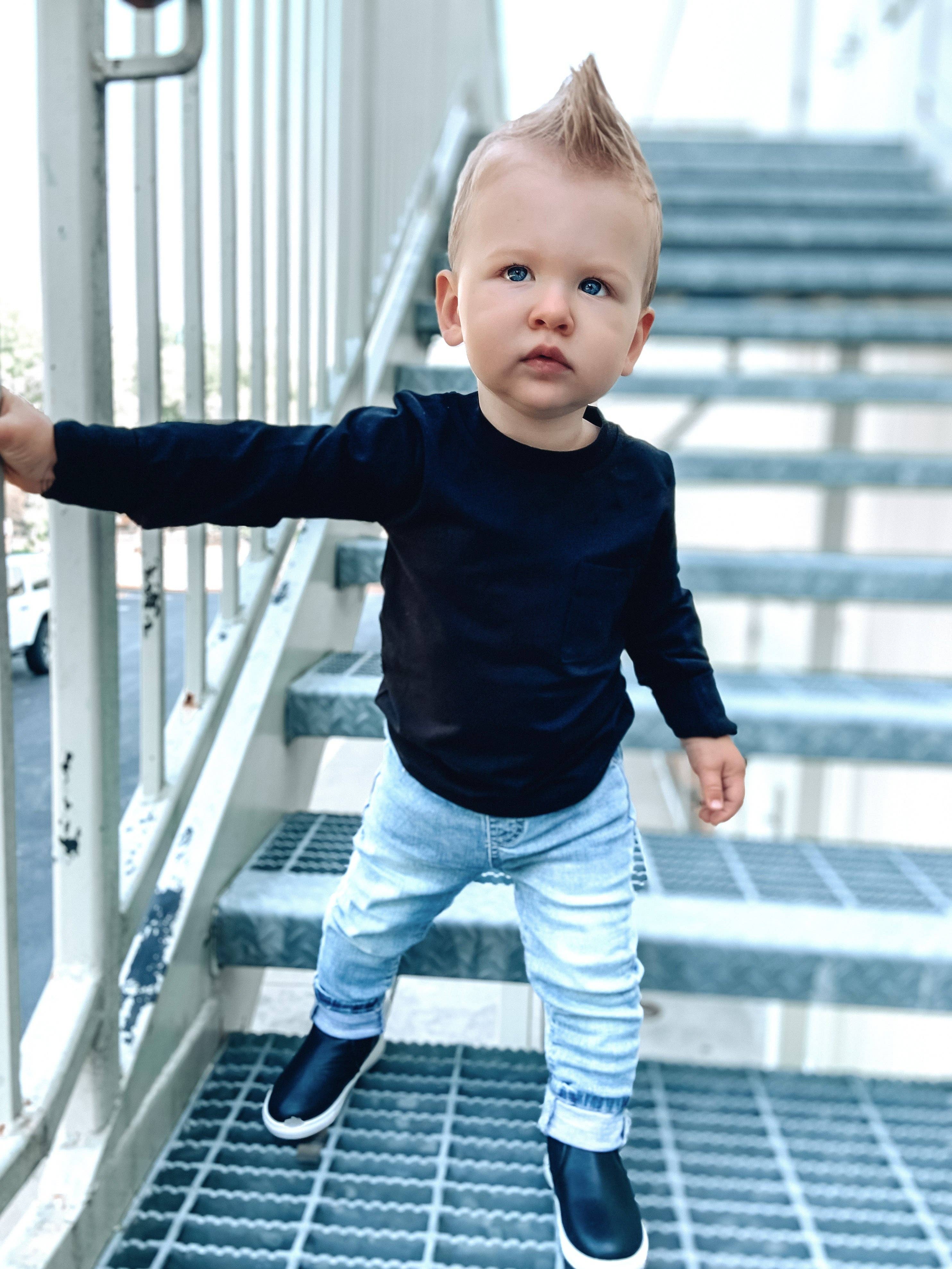 Little Bipsy - Wholesale T-Shirt - Kids - Long Sleeve Pocket Tee - Black1