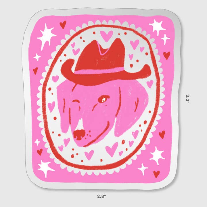 Alex Luciano - Wholesale Sticker - Cowboy Puppy Hearts mirror sticker