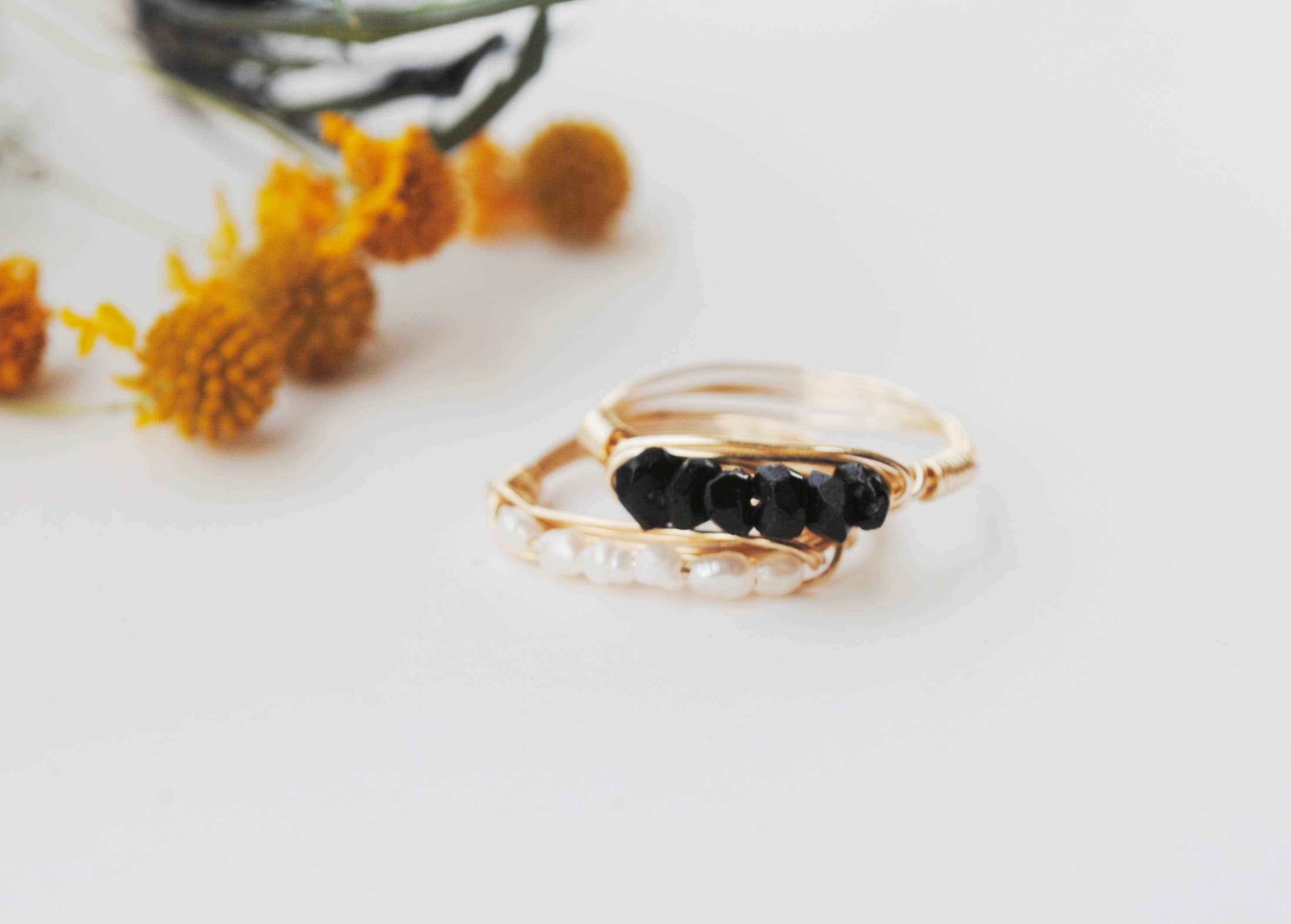 Seaflowerjewelry - Wholesale Band/Stacked Ring - Black Tourmaline Stacking Ring1