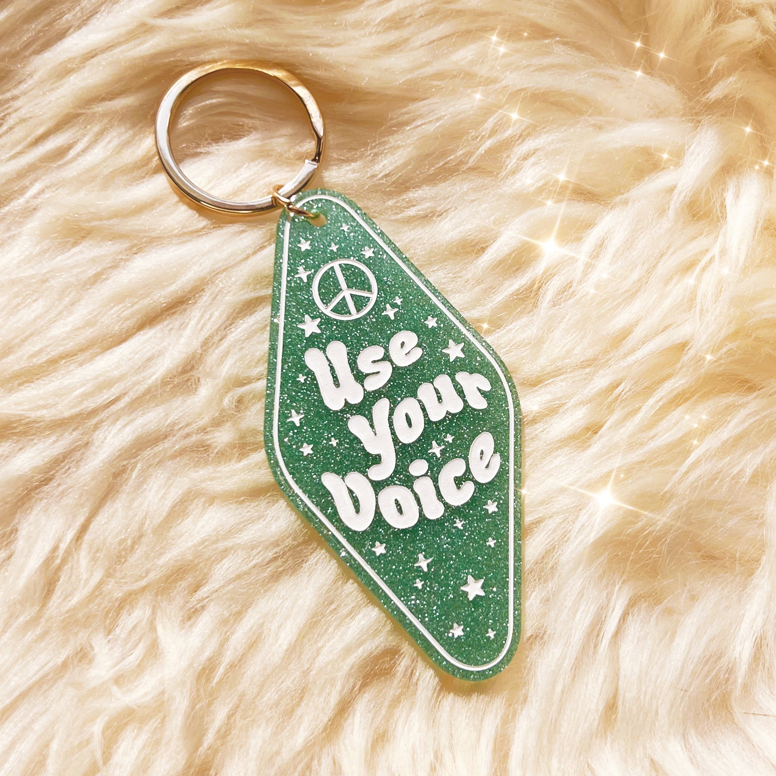Wildflower + Co. - Wholesale Keychain - Women's - Positive Affirmation Glitter Motel Keychain Stocking Stuffer5