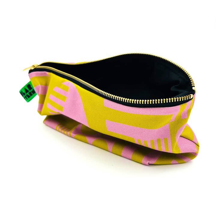 Irregular Sleep Pattern – wholesale Toiletry bag – women's – Organic Cotton Washbag in Wasabi6