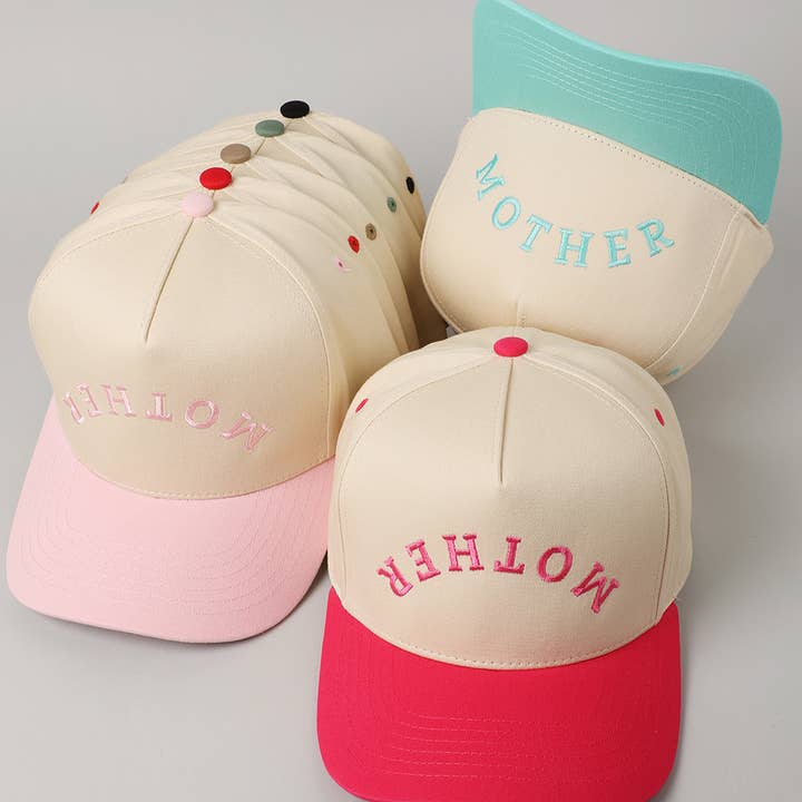 Fashion City - Wholesale Baseball Cap - Women's - MOTHER Upside Down Lettering Embroidery Cap