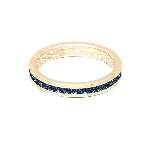 Maya J - Vente Anneau/bague à empiler - Bague Empilable en Plaqué Or 14K avec Pierre de Naissance - Simple / Recharge8