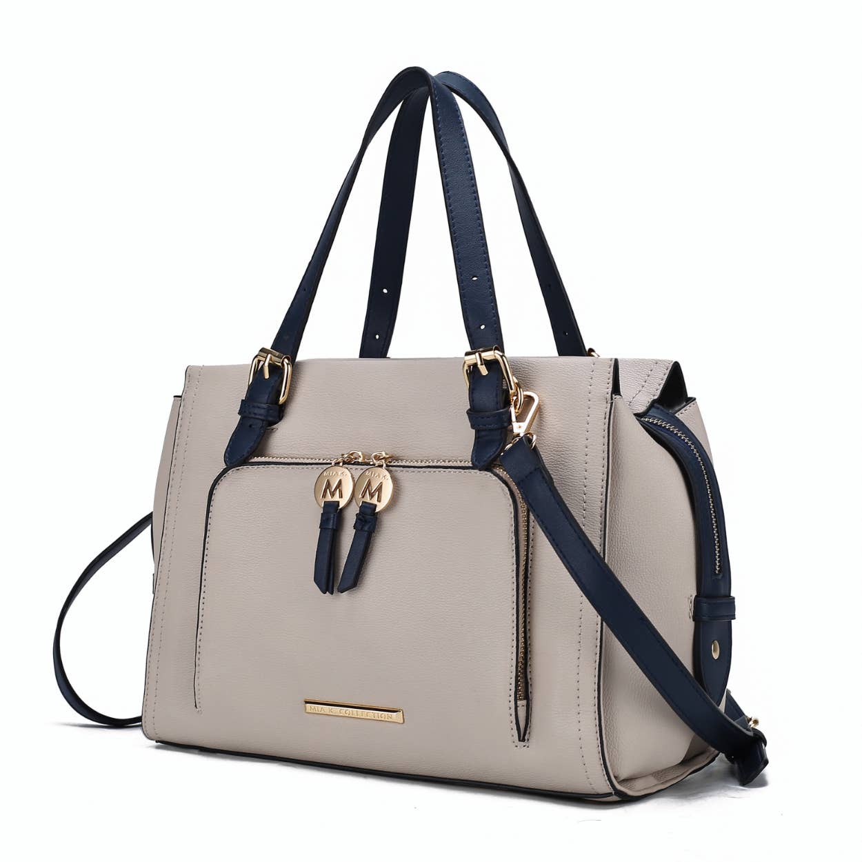 MKF Collection - Wholesale Satchel - Women's - Elise Vegan Leather Color-Block Women Satchel Bag by Mia k12