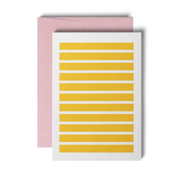 Everyday Card & Envelope – “Stripetown NYC” (Textured Yellow Stripe Design) for wholesale by Karte Design Berlin